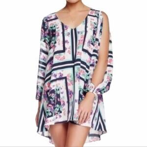 Lovers + Friends Gracie Floral Scarf Print Split Sleeve Dress. Size S